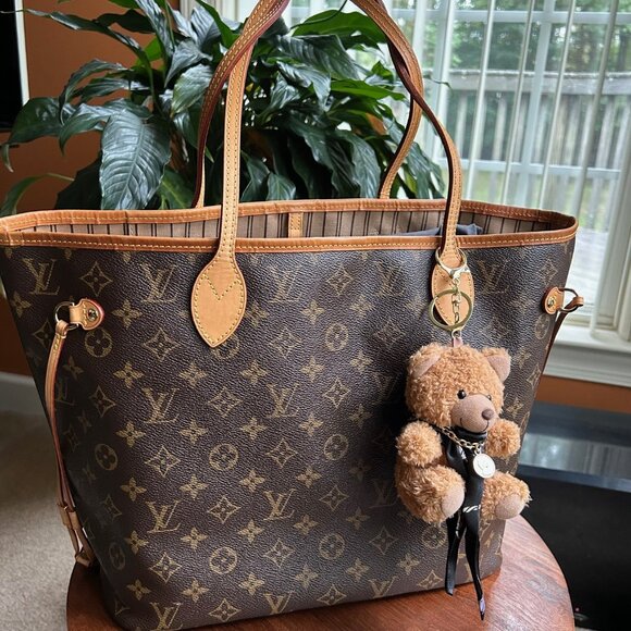 TEDDY BEAR TWILLY SCARF Bag Charm Tan Black🧸 - Picture 3 of 6